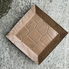 Vintage Boho Pressed Turtle Shell Pattern Ceramic Tray