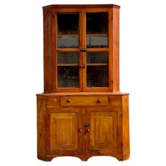 Antique Boho Primitive 1800s Corner Cabinet