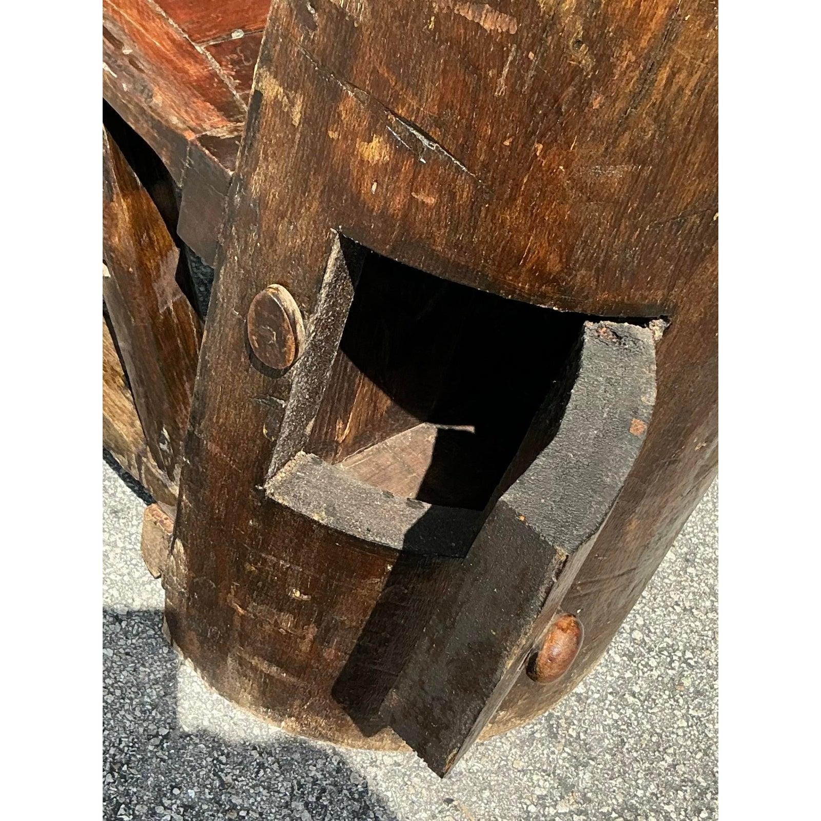 20th Century Vintage Boho Primitive Bench For Sale