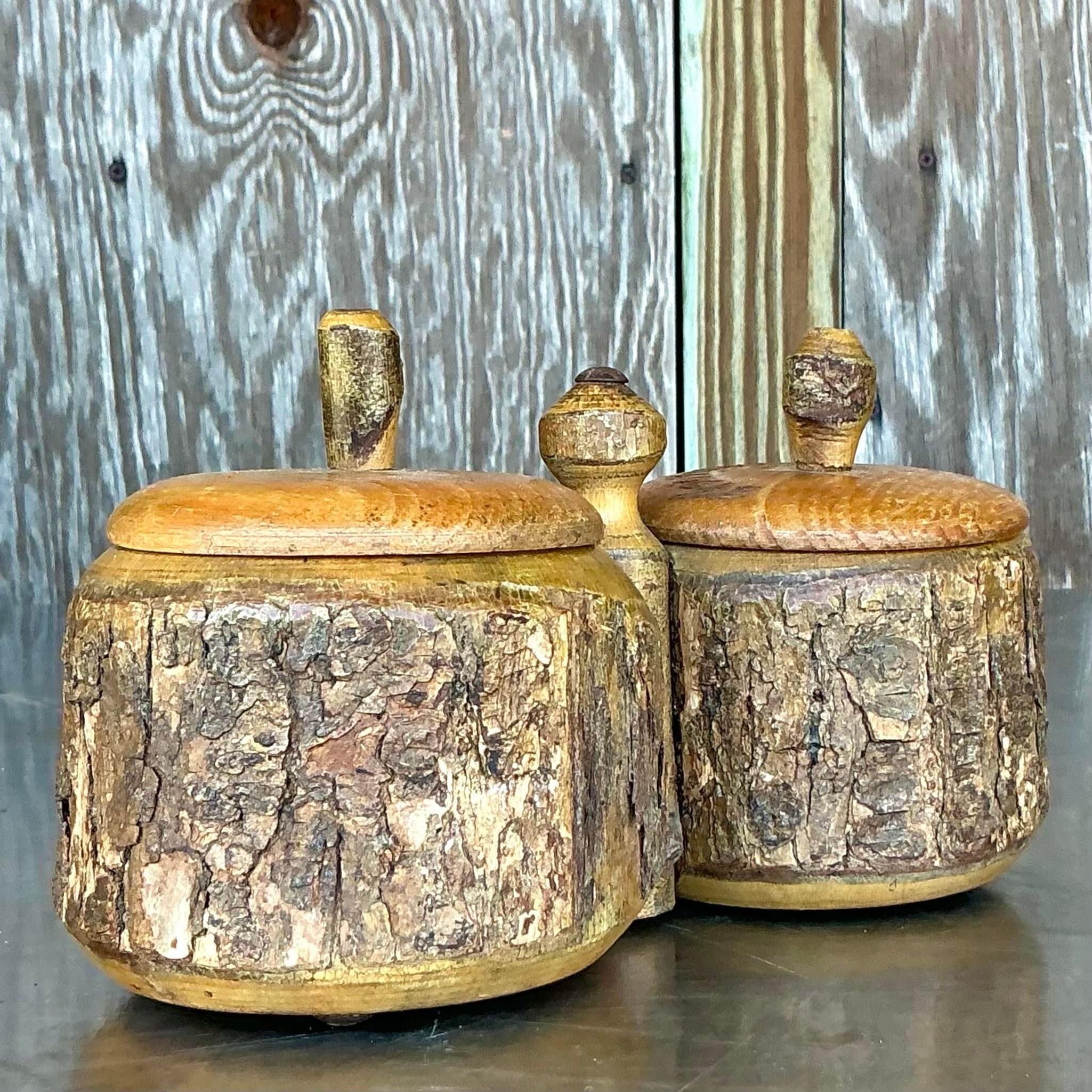 Rustic Vintage Boho Primitive Condiment Tray For Sale