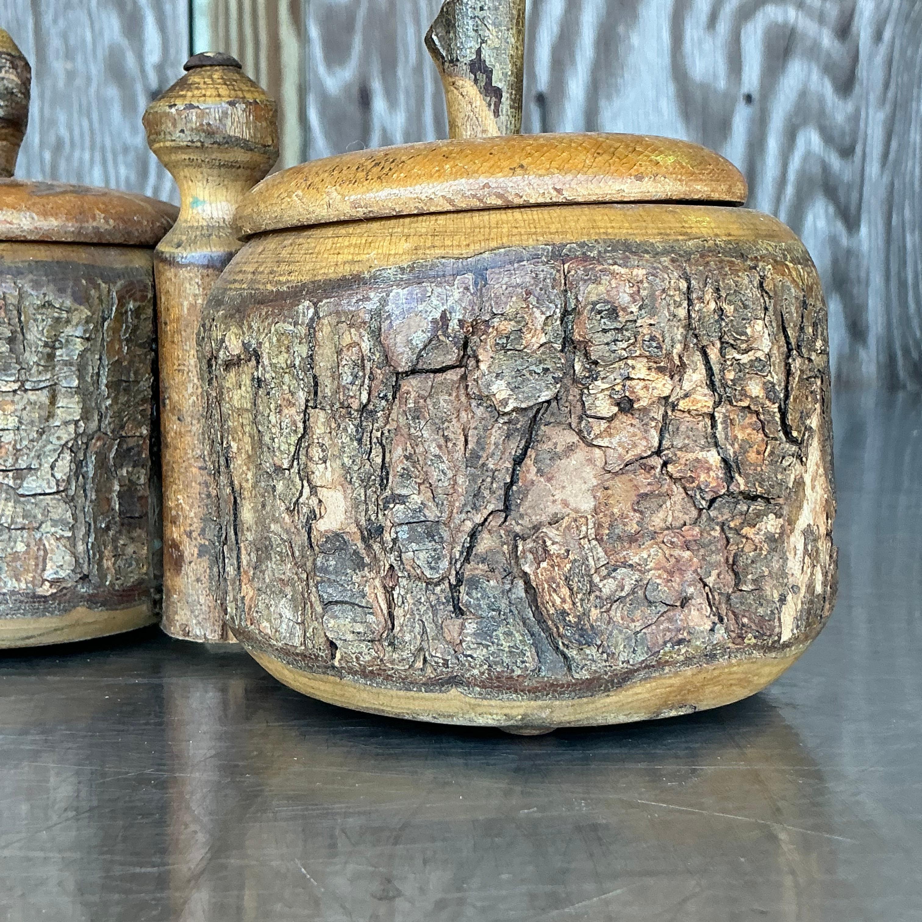 Vintage Boho Primitive Condiment Tray For Sale 1