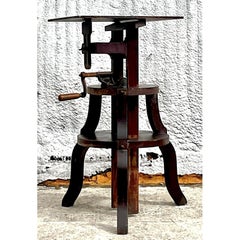 Vintage Boho Primitive Crank Pedestal
