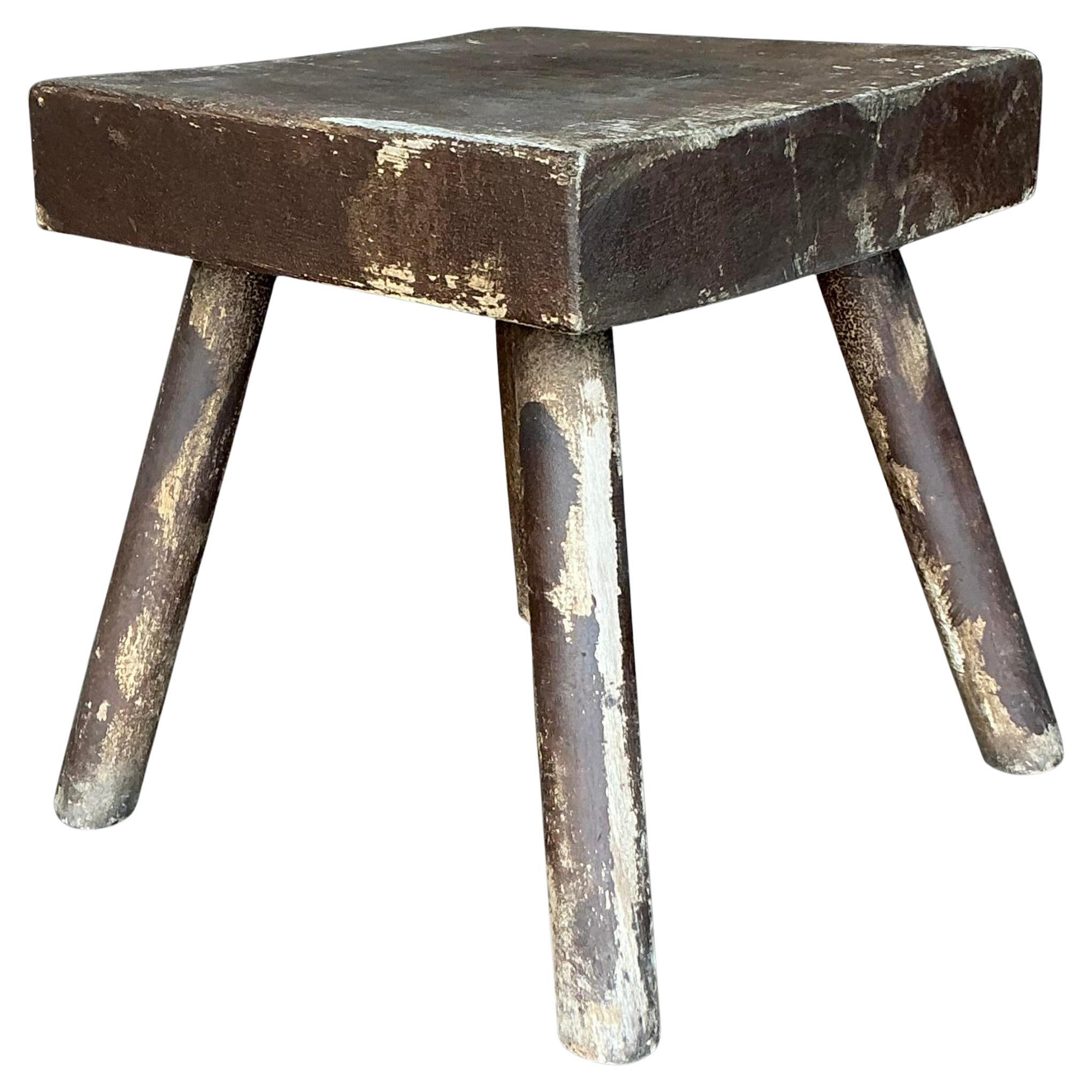 Taburete de ordeño Vintage Boho Primitive
