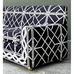 Vintage Boho Printed Bamboo Sofa