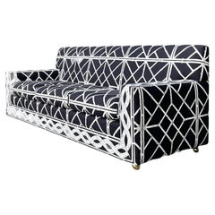 Vintage Boho Printed Bamboo Sofa