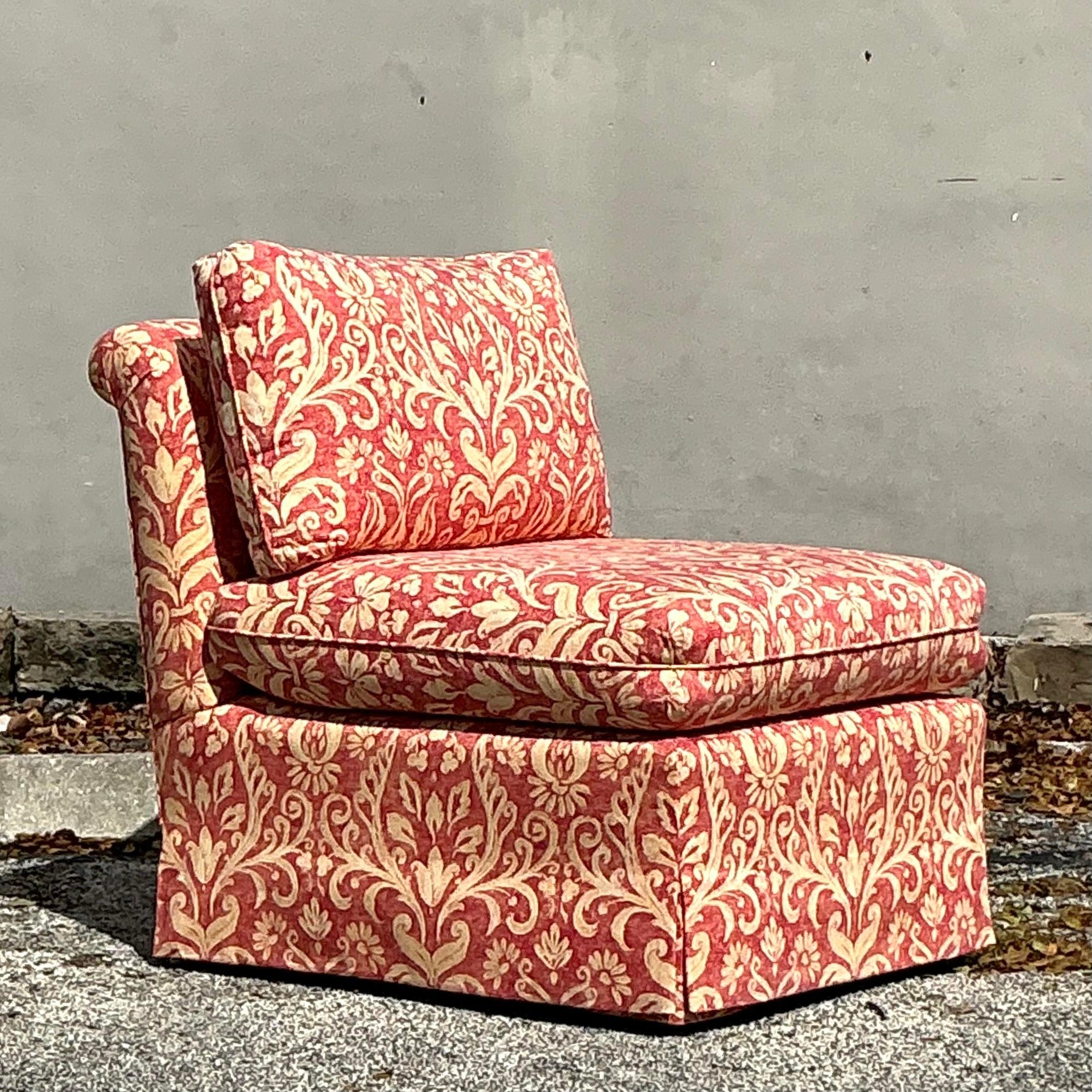 Tissu Chaise bohème vintage imprimée Fleur De Lys en vente