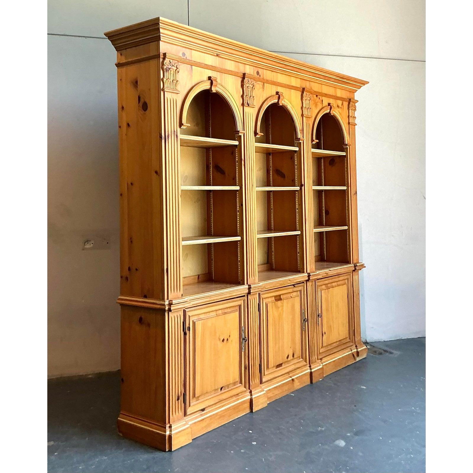 Vintage Boho Pulaski Fluted Column Bookcase For Sale 2