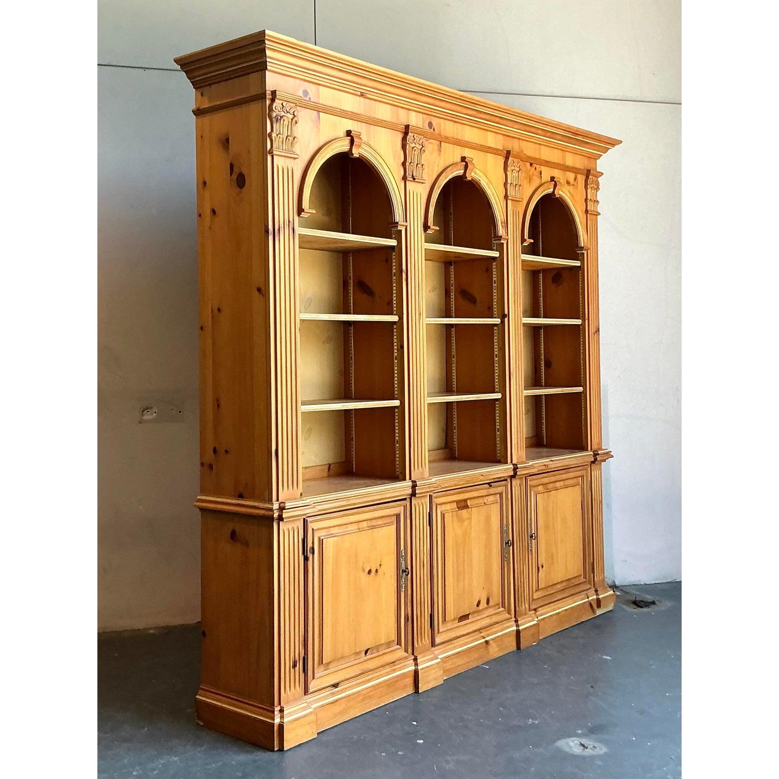Vintage Boho Pulaski Fluted Column Bookcase For Sale 3