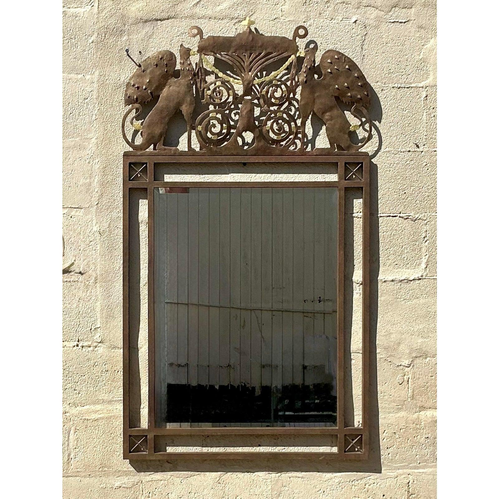 Specchio Boho Punch Cut Phoenix d'epoca in vendita 6