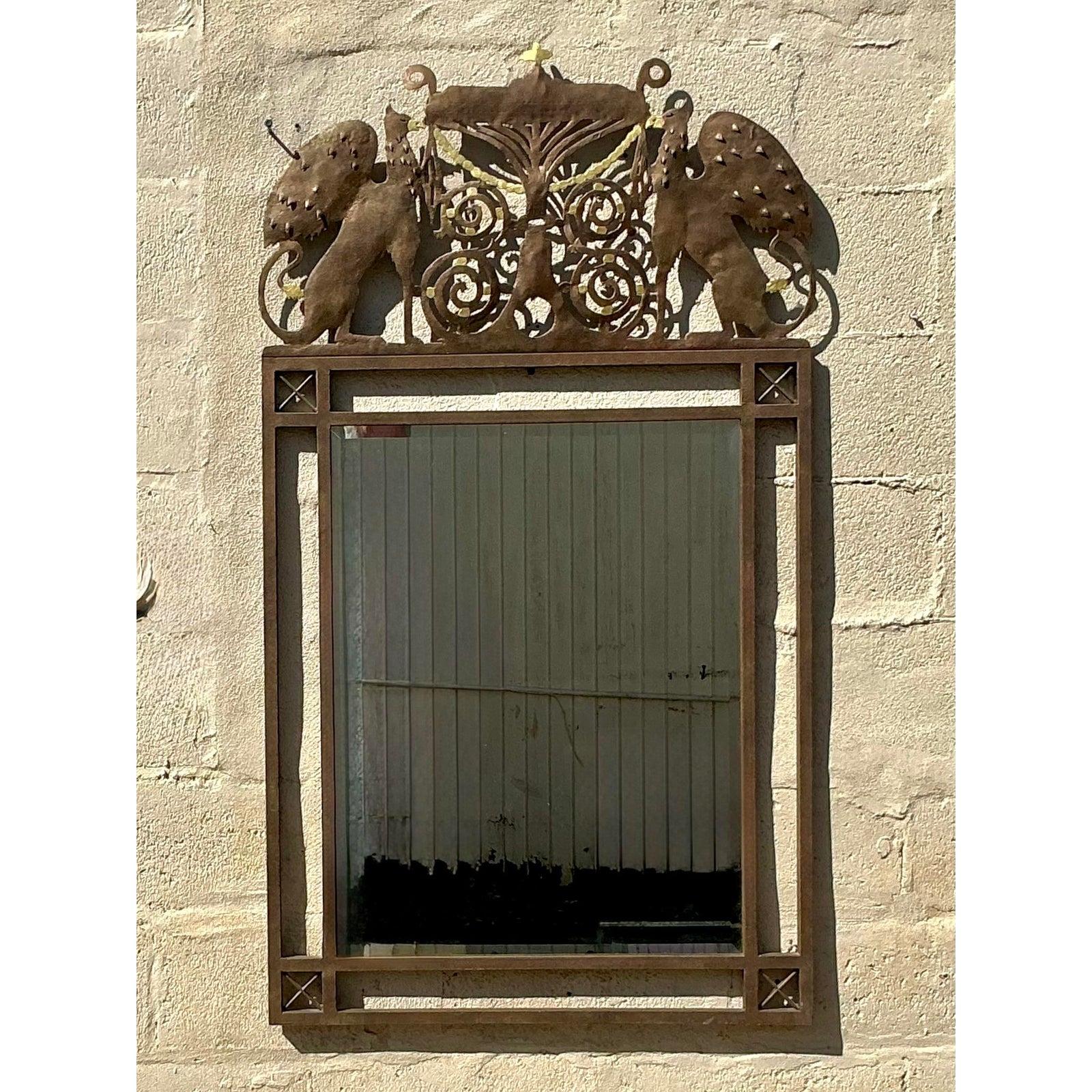 Specchio Boho Punch Cut Phoenix d'epoca in vendita 1