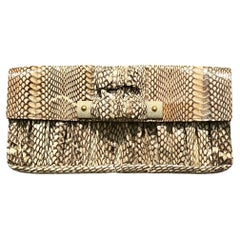 Vintage Boho R & Y Augousti Snake Skin Clutch Purse