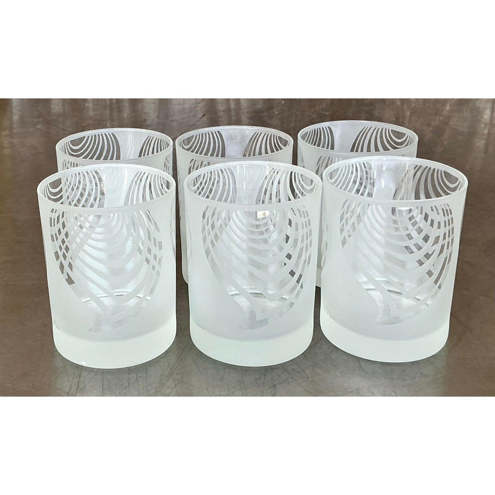 Vintage Boho Radiant Geometrische Becher - Satz von 6 im Zustand „Gut“ im Angebot in West Palm Beach, FL
