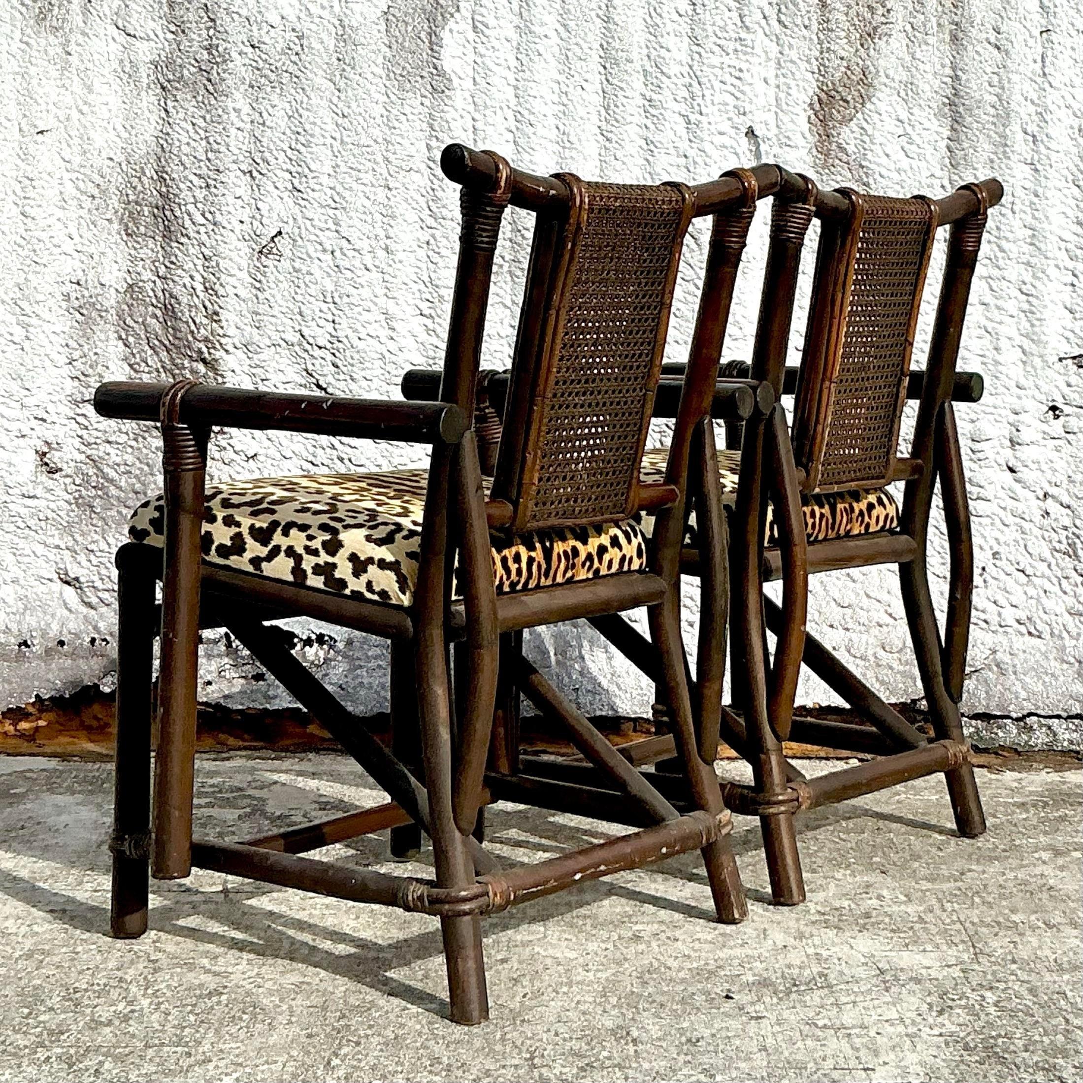 Americano Sedie Boho in rattan e canna d'epoca di Ficks Reed - una coppia in vendita