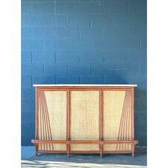 Barra Seca Vintage Boho de Ratán y Tela de Hierba