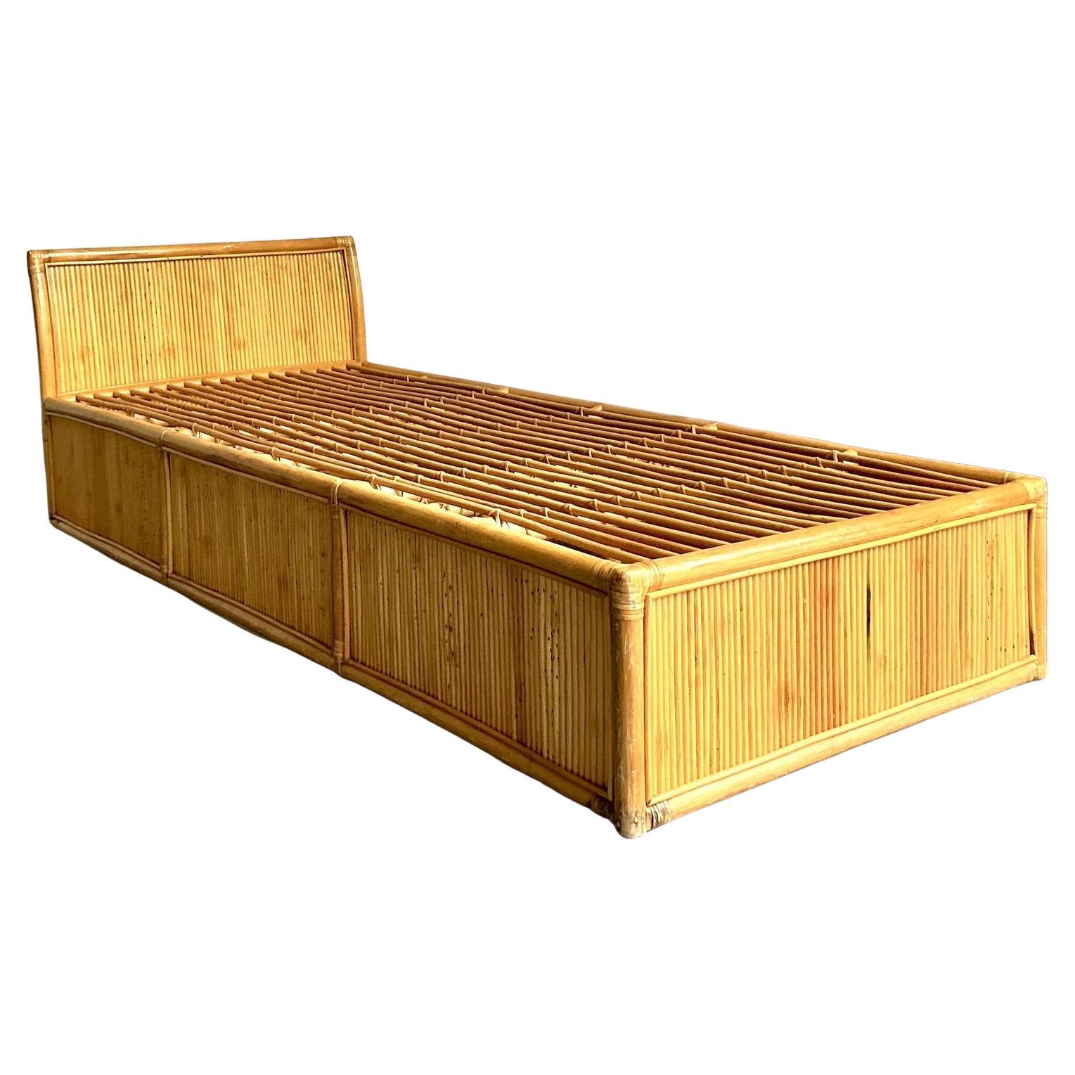 Vintage Boho Rattan Day Bed