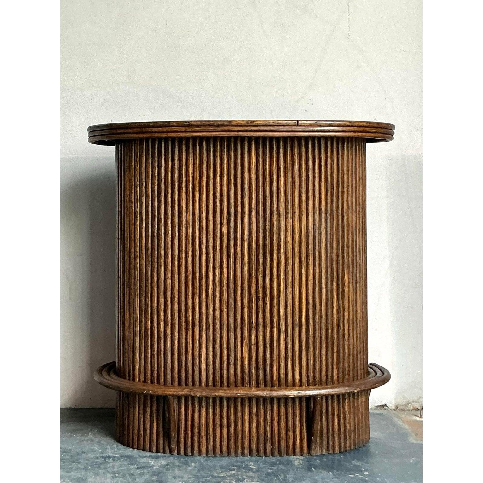 Philippine Vintage Boho Rattan Dry Bar For Sale