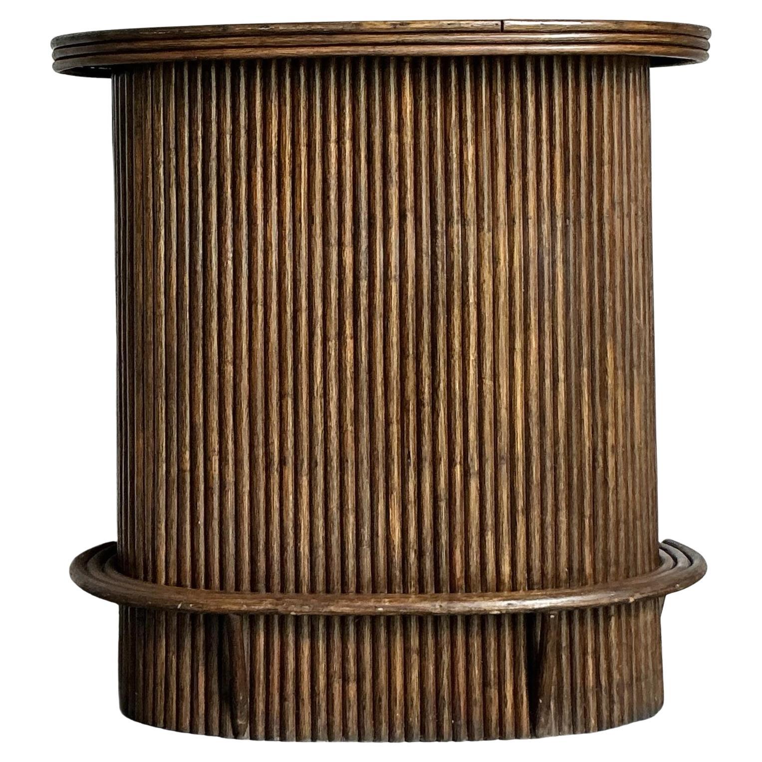 Vintage Boho Rattan Dry Bar For Sale