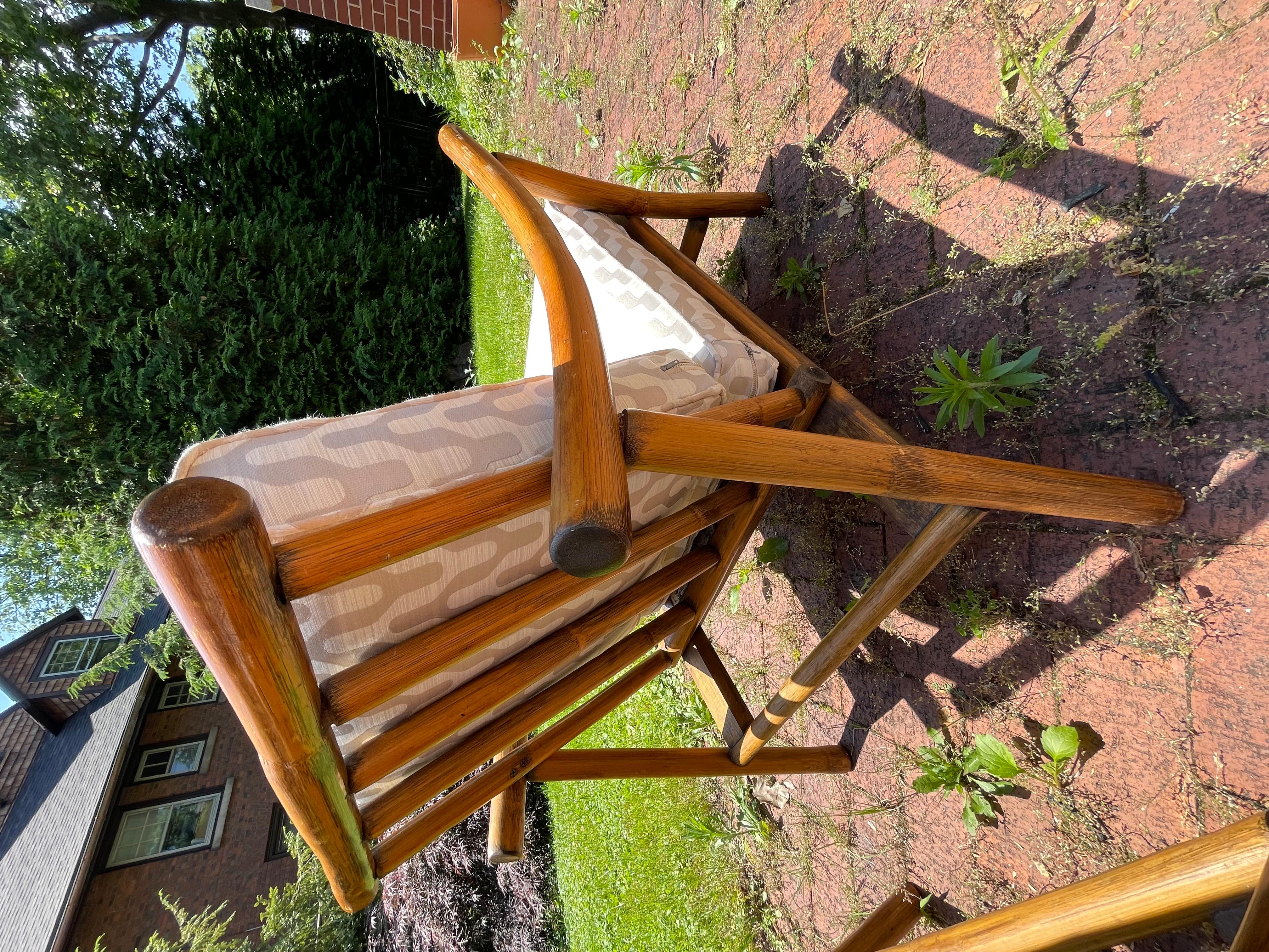 Vintage Boho Rattan Modular Sofa & 2 Arm Chairs, 3 Pieces For Sale 3