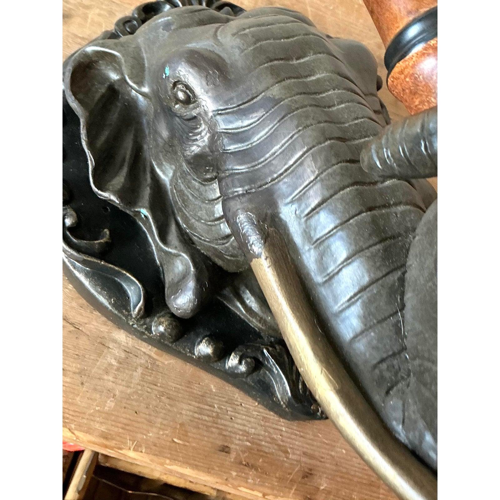 Brass Vintage Boho Raymond Waites for Tyndale Elephant Sconce - A Pair For Sale