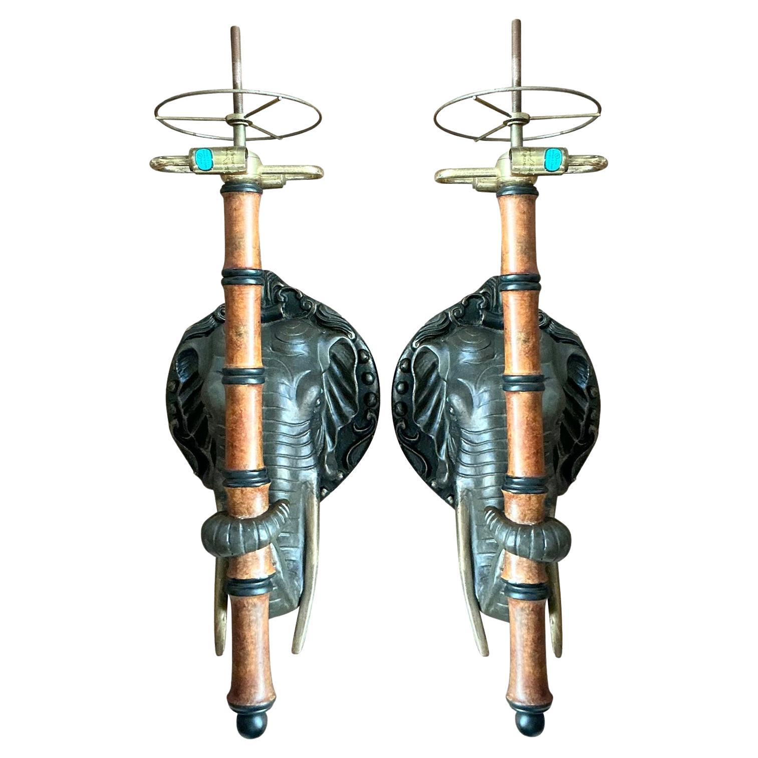 Vintage Boho Raymond Waites for Tyndale Elephant Sconce - A Pair For Sale