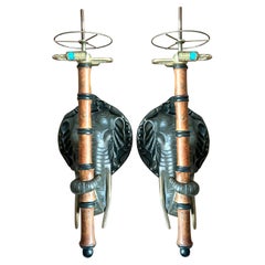 Vintage Boho Raymond Waites for Tyndale Elephant Sconce - A Pair