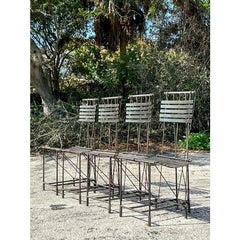 Vintage Boho Rebar Dining Chairs After Ilana Goor- Set of 4