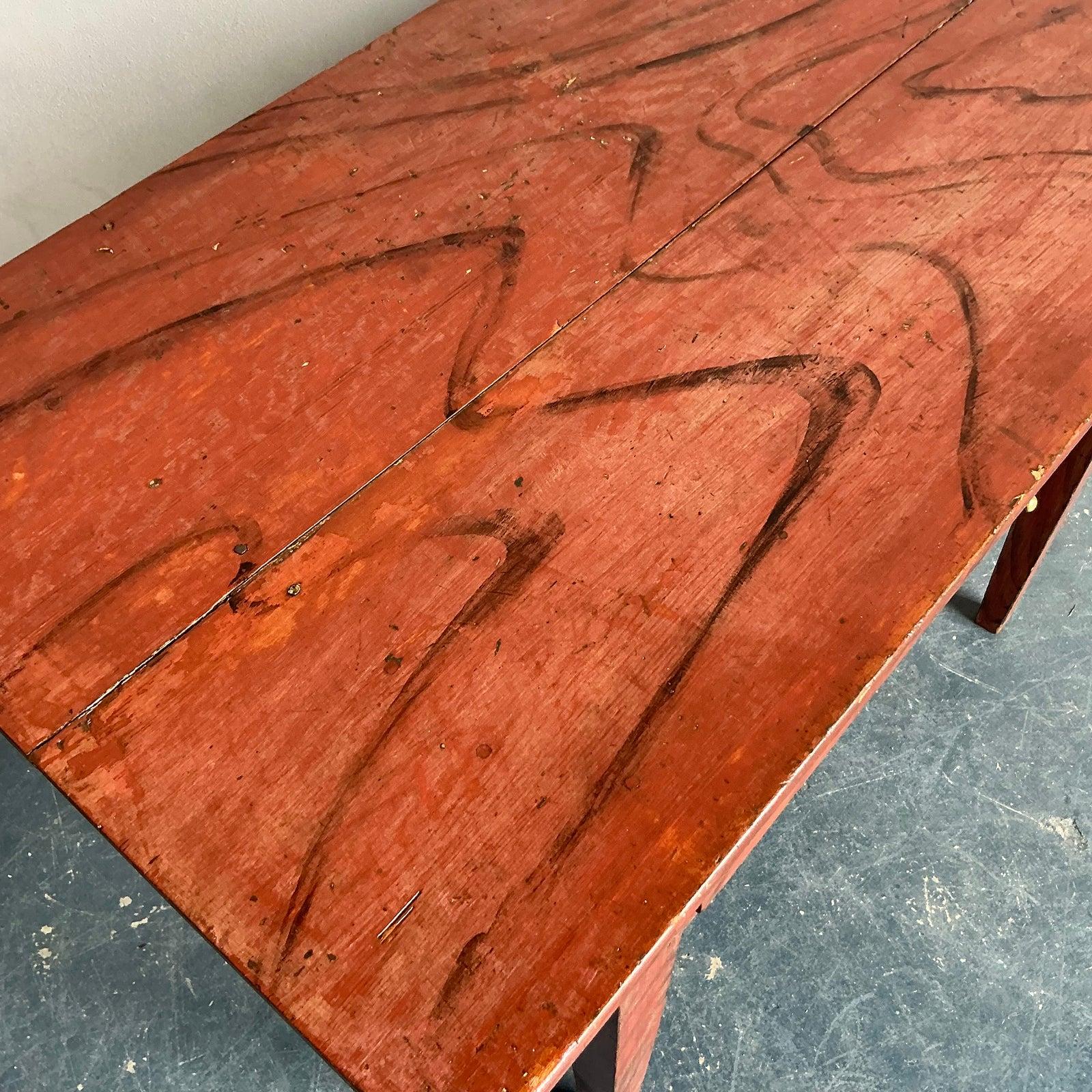 20th Century Vintage Boho Reclaimed Wood Console Table For Sale
