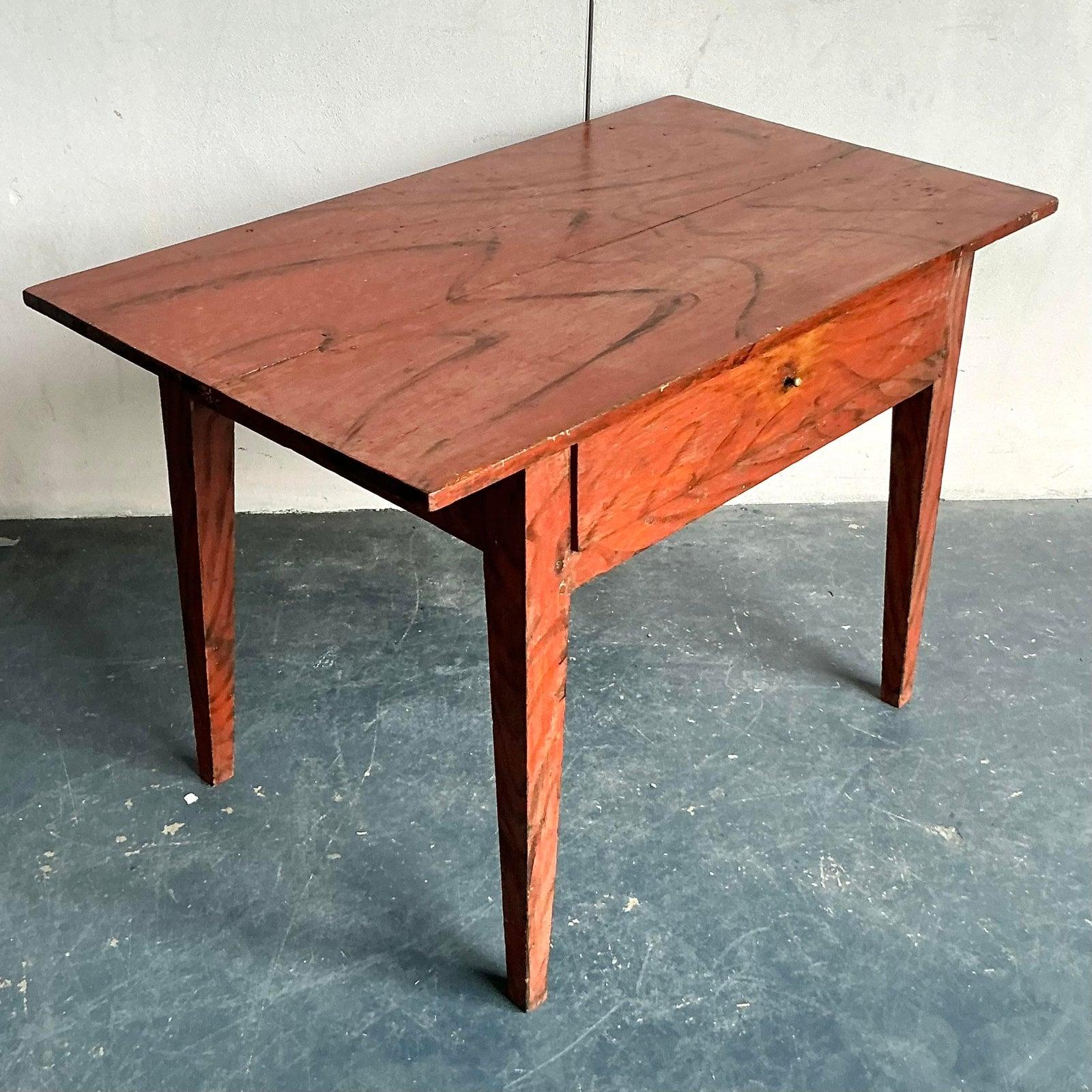 Vintage Boho Reclaimed Wood Console Table For Sale 2