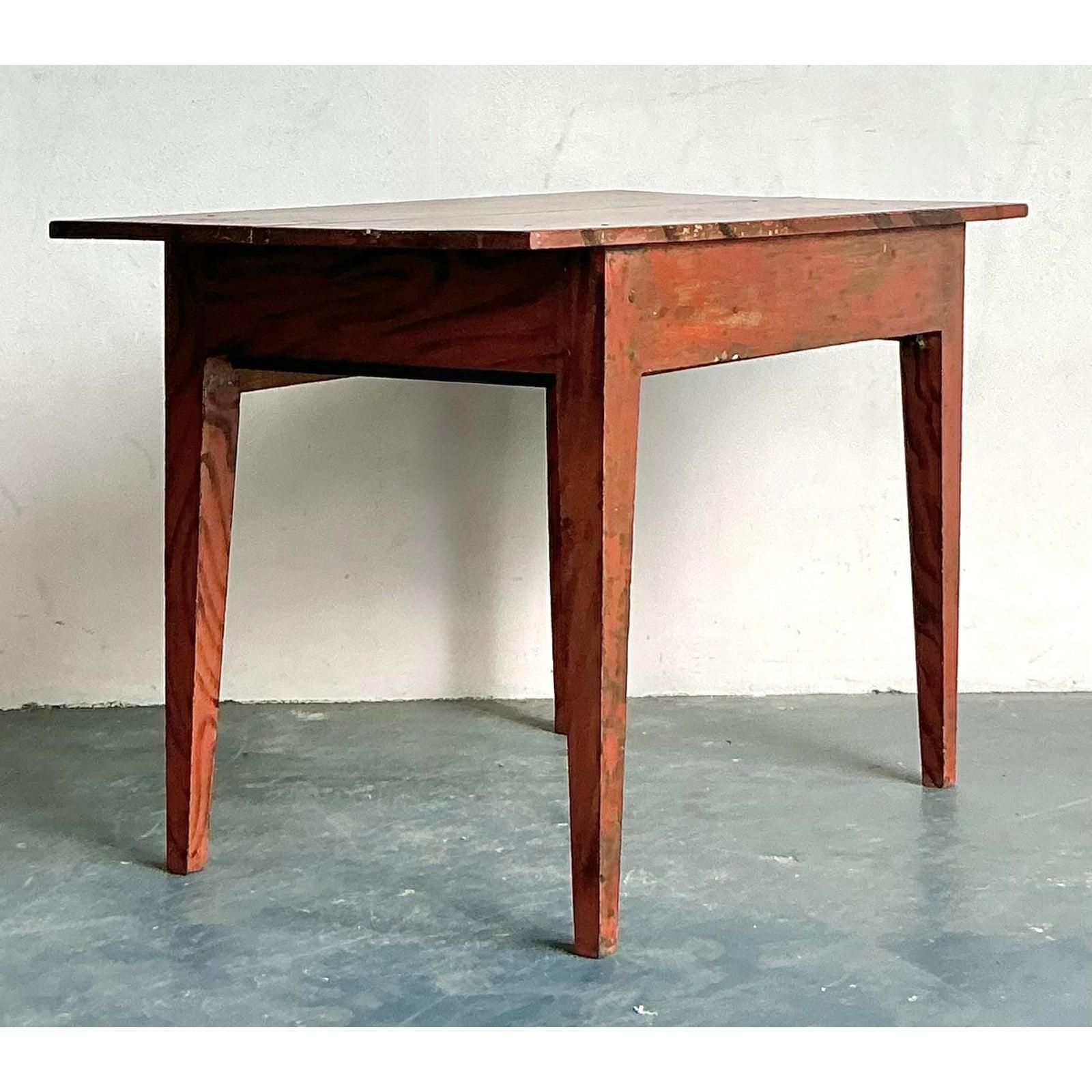Vintage Boho Reclaimed Wood Console Table For Sale 3