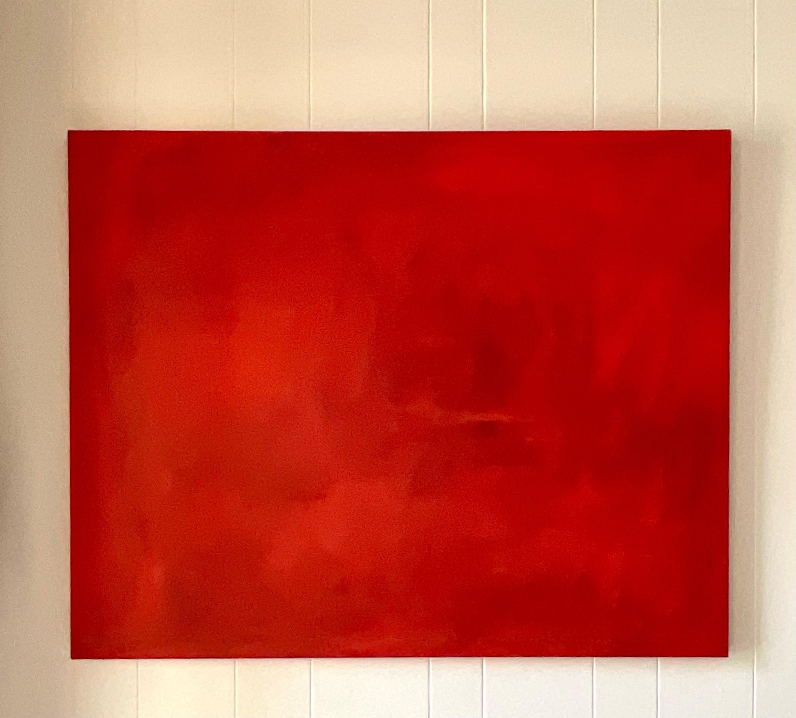 Captivating vintage red oil painting on canvas. This canvas evokes emotion and strength within anyone whom is lucky enough to gaze upon it in real life. The vibrancy and the depth of the layers of red make it almost impossible to describe in words,
