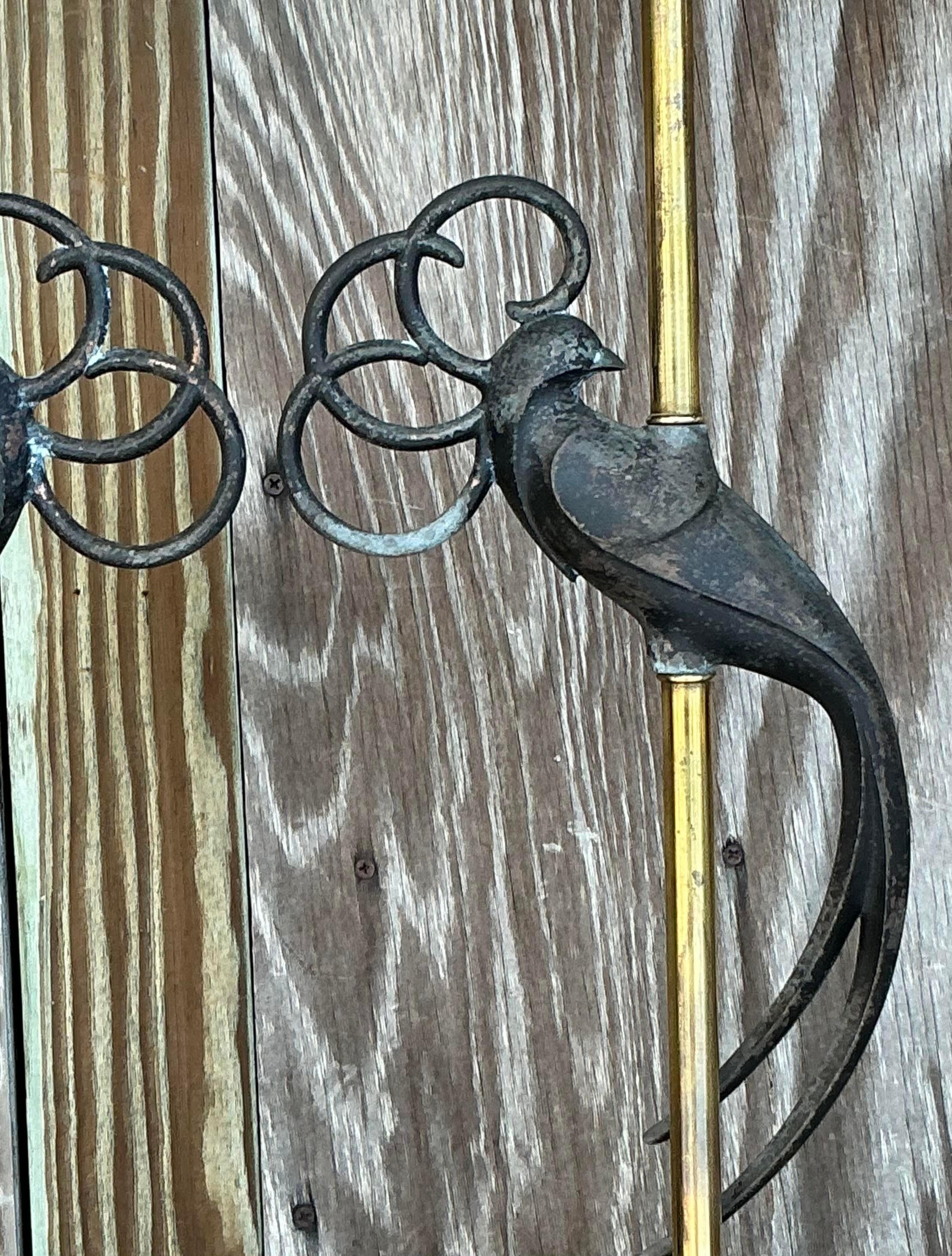 American Vintage Boho Rembrandt Lovebirds Lamps - a Pair For Sale