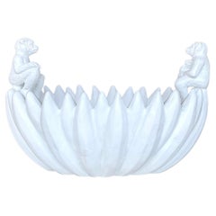 Vintage Boho Resin Banana Bowl With Monkeys