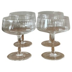 Vintage Boho Ribbed Glass Coupe Glasses
