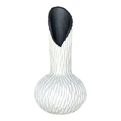 Vintage Boho Ribbed Studio Pottery Vase