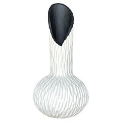 Vase Vintage Boho Ribbed Studio Pottery