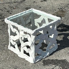 Vintage Boho Ribbons Side Table After Tony Duquette