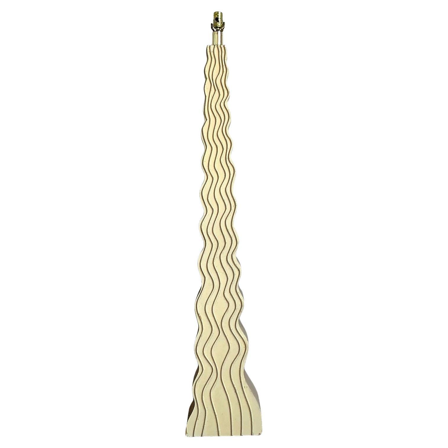 Vintage Boho Ripple Floor Lamp For Sale