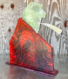 Vintage Boho Robert Bery Stahl-Skulptur aus Stahl