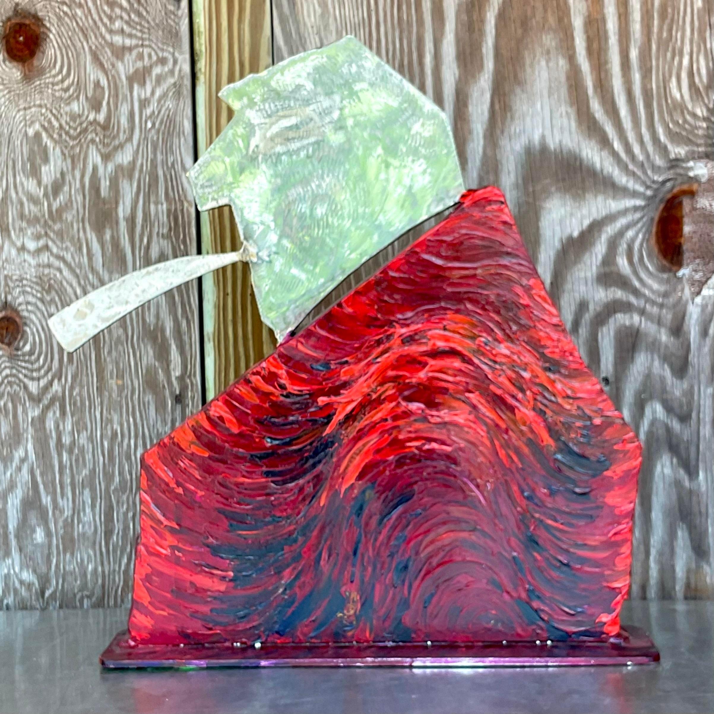 Scultura vintage Boho Robert Bery in Steele In condizioni buone in vendita a west palm beach, FL