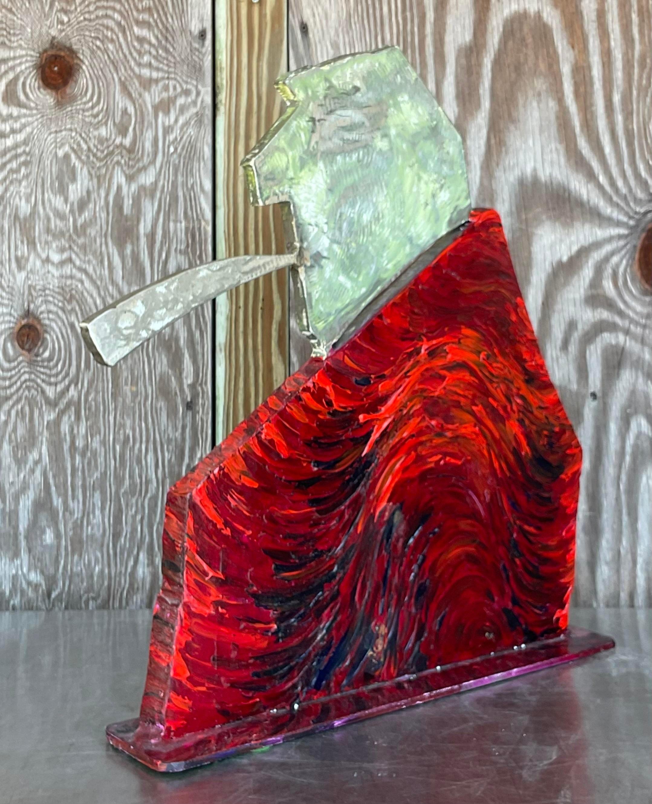XX secolo Scultura vintage Boho Robert Bery in Steele in vendita