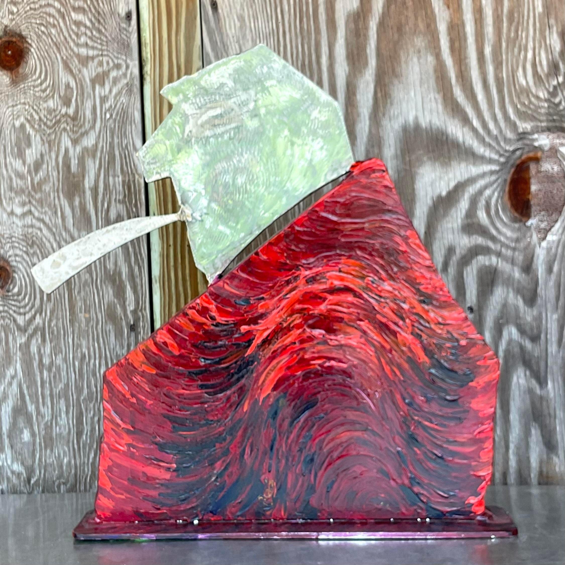 Acciaio Scultura vintage Boho Robert Bery in Steele in vendita