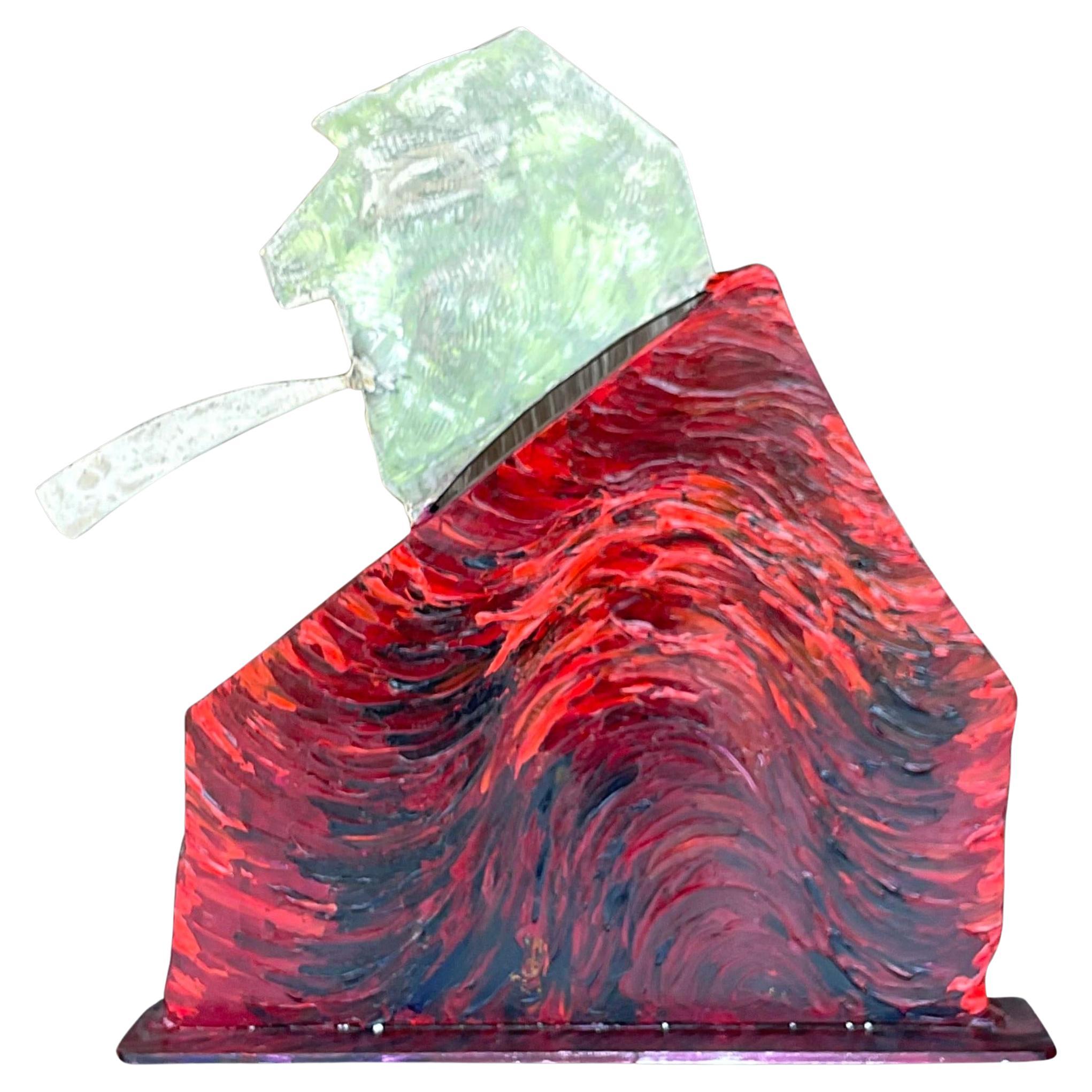 Scultura vintage Boho Robert Bery in Steele