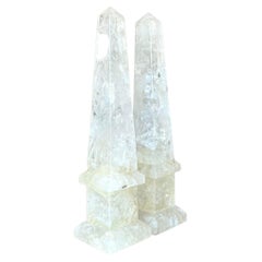 Obélisques en cristal de roche Boho Vintage - une paire