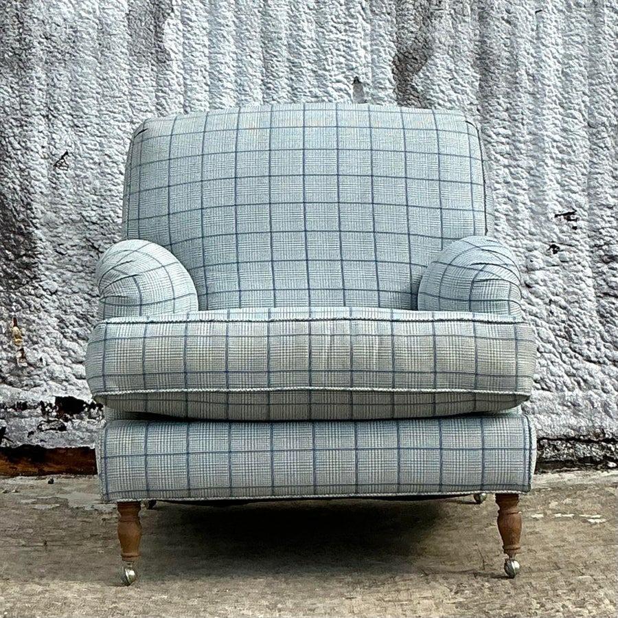 Vintage Boho Roll Arm Lounge Chair In Good Condition In West Palm Beach, FL