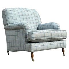 Chaise longue vintage Boho à accoudoirs roulants