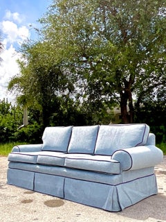 Vintage Boho Roll Arm Three-Seat Tipped Sofa