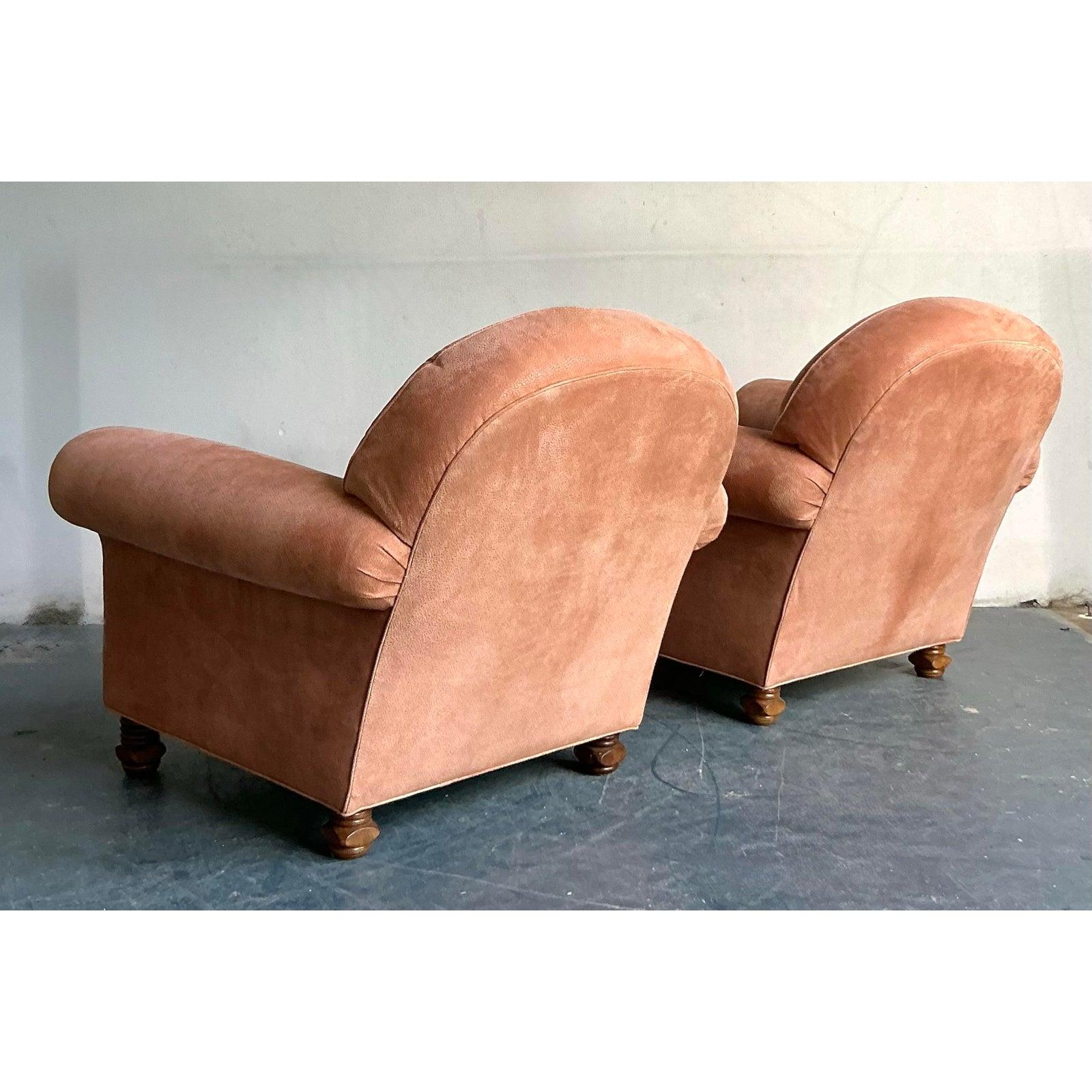 20ième siècle Vintage By Rose Tarlow Deco Lounge Chairs - A Pair en vente