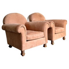Vintage Boho Rose Tarlow Deco Lounge Chairs - A Pair