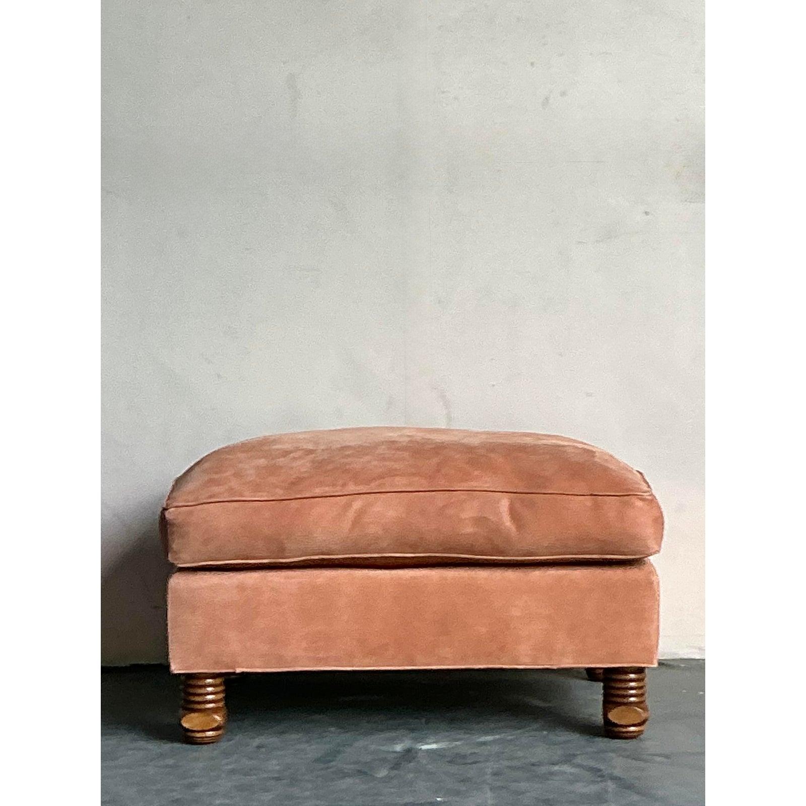 20th Century Vintage Boho Rose Tarlow Ottoman For Sale