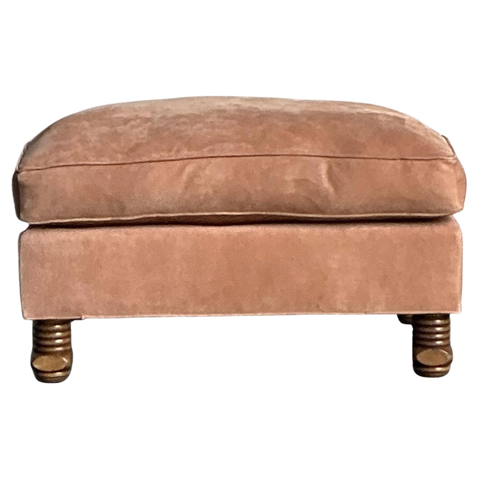 Vintage Boho Rose Tarlow Ottoman For Sale